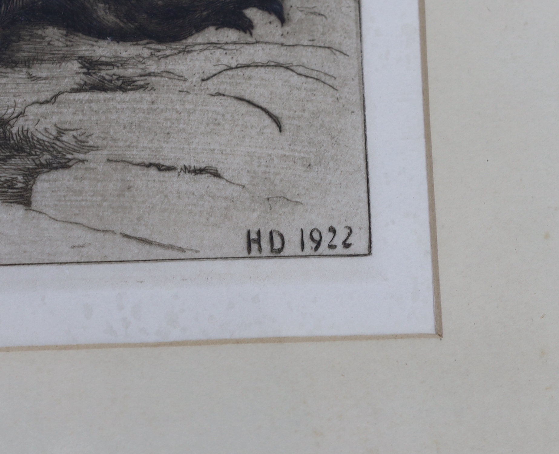 Herbert Dicksee (1862-1942), etching, 'Forgotten', signed in pencil, publ. 1923, inscribed label verso, 30 x 41cm